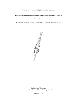 University Doctoral (PhD) Dissertation Abstract The International