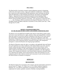PREAMBLE The Board and the Association recognize mutual