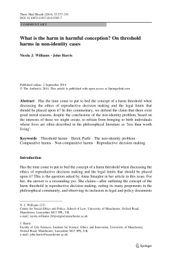 What is the harm in harmful conception? On threshold harms in non