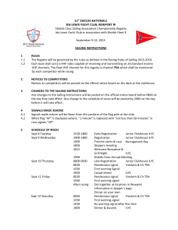 Sailing Instructions - Shields Class Sailing Association