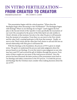 In Vitro Fertilization: From Created to Creator