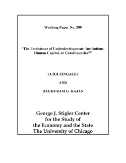 George J. Stigler Center for the Study of the Economy and the State