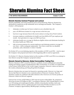Sherwin Alumina Fact Sheet