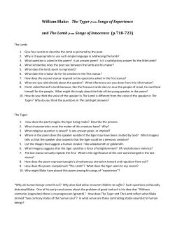 William Blake: The Tyger from Songs of Experience and The Lamb