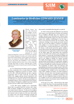 Luminaries in Medicine: EDWARD JENNER
