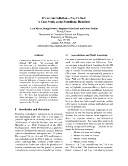 It`s a Contradiction&mdash;No, it`s Not: A Case Study using
