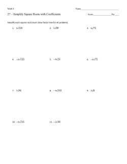 27 &ndash; Simplify Square Roots with Coefficients