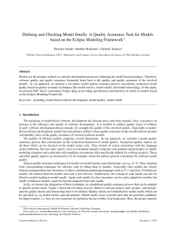 Defining and Checking Model Smells: A Quality Assurance