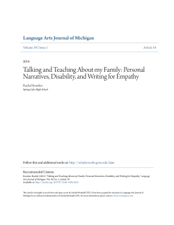 Personal Narratives, Disability, and Writing for Empathy