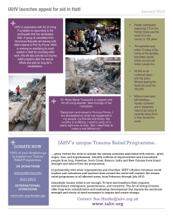 IAHV launches appeal for aid in Haiti IAHV`s