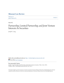 Partnership, Limited Partnership, and Joint Venture Interests As