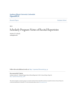 Scholarly Program Notes of Recital Repertoire