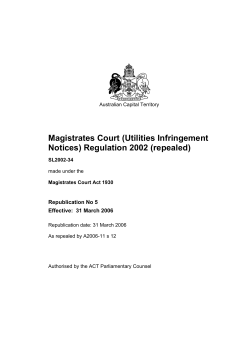 Magistrates Court (Utilities Infringement Notices) Regulation 2002