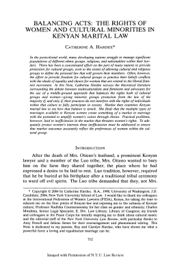 Balancing Acts: The Rights of Women and Cultural Minorities in