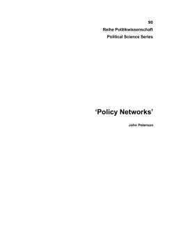 Policy Networks - Institut f&uuml;r H&ouml;here Studien