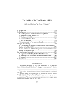 The Validity Of The Two-Member NLRB