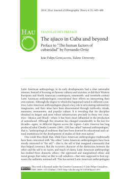 The ajiaco in Cuba and beyond - HAU: Journal of Ethnographic