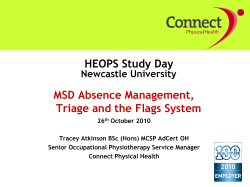 HEOPS Study Day MSD Absence Management, Triage and the