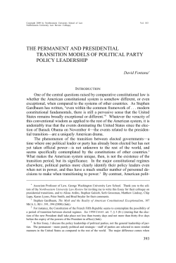 The Permanent and Presidential Transition Models of Political Party