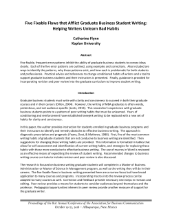 Five Fixable Flaws that Afflict Graduate Business Student Writing