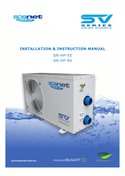 SpaNet SV Series Heat pump Installation