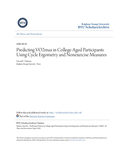 Predicting VO2max in College-Aged Participants Using Cycle