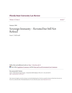 Sovereign Immunity -- Revisited but Still Not Refined