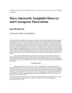 Mary Ainsworth: Insightful Observer and