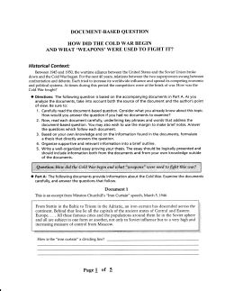 DOCUMENT-BASED QUESTION HOW DID THE COLD WAR BEGIN
