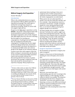 Biblical Exegesis And Exposition 1
