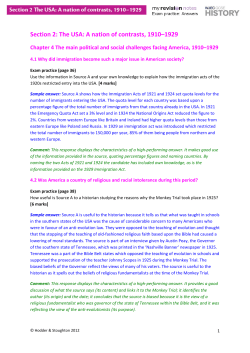 Section 2: The USA: A nation of contrasts, 1910&ndash;1929