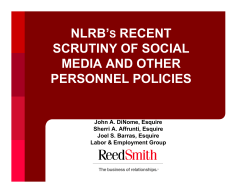 nlrb`s recent scrutiny of social media and other