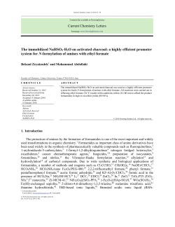 Current Chemistry Letters The immobilized NaHSO4&middot;H2O on