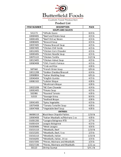 Product List - Butterfield Foods