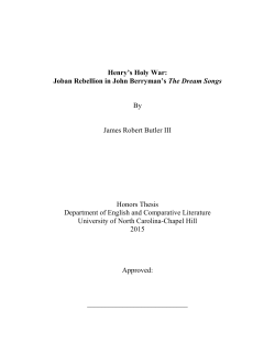 Henry`s Holy War: Joban Rebellion in John Berryman`s The Dream
