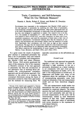 PERSONALITY PROCESSES AND DIFFERENCES Traits
