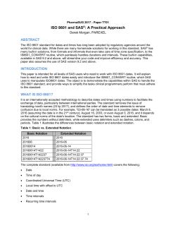 ISO 8601 and SAS&reg;: A Practical Approach