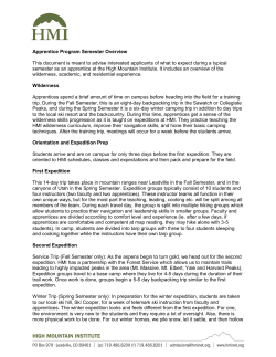 Apprentice Program Semester Overview This document is meant to