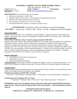 SPANISH 2A NORTH VALLEY HIGH SCHOOL