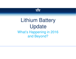 Lithium Battery Update