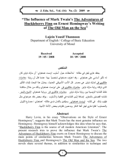 The Influence of Mark Twain`s Adventures of Huckleberry Finn