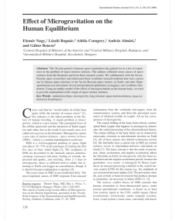 Effect of Microgravitation on the Human Equilibrium