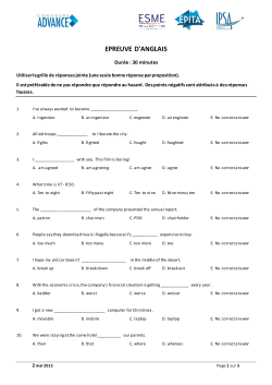 epreuve d`anglais - Concours Advance