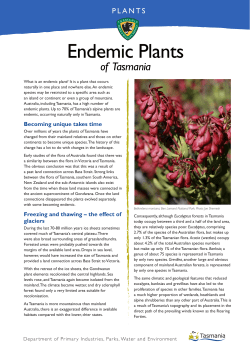 Endemic Plants - Tasmania Parks and Wildlife