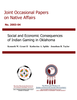 Social and Economic Consequences of Indian Gaming in Oklahoma