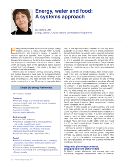 Energy, water and food: A systems approach