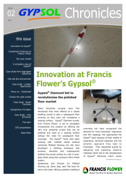 Gypsol&reg; Diamond Set to revolutionise the polished floor market