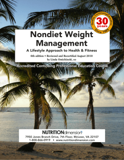 Nondiet Weight Management
