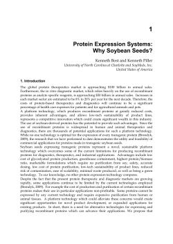 Protein Expression Systems: Why Soybean Seeds?