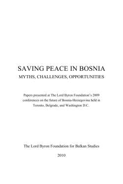 SAVING PEACE IN BOSNIA (February 2010)